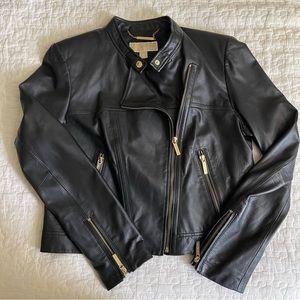 LIKE NEW Real Sheep Leather Moto Jacket
